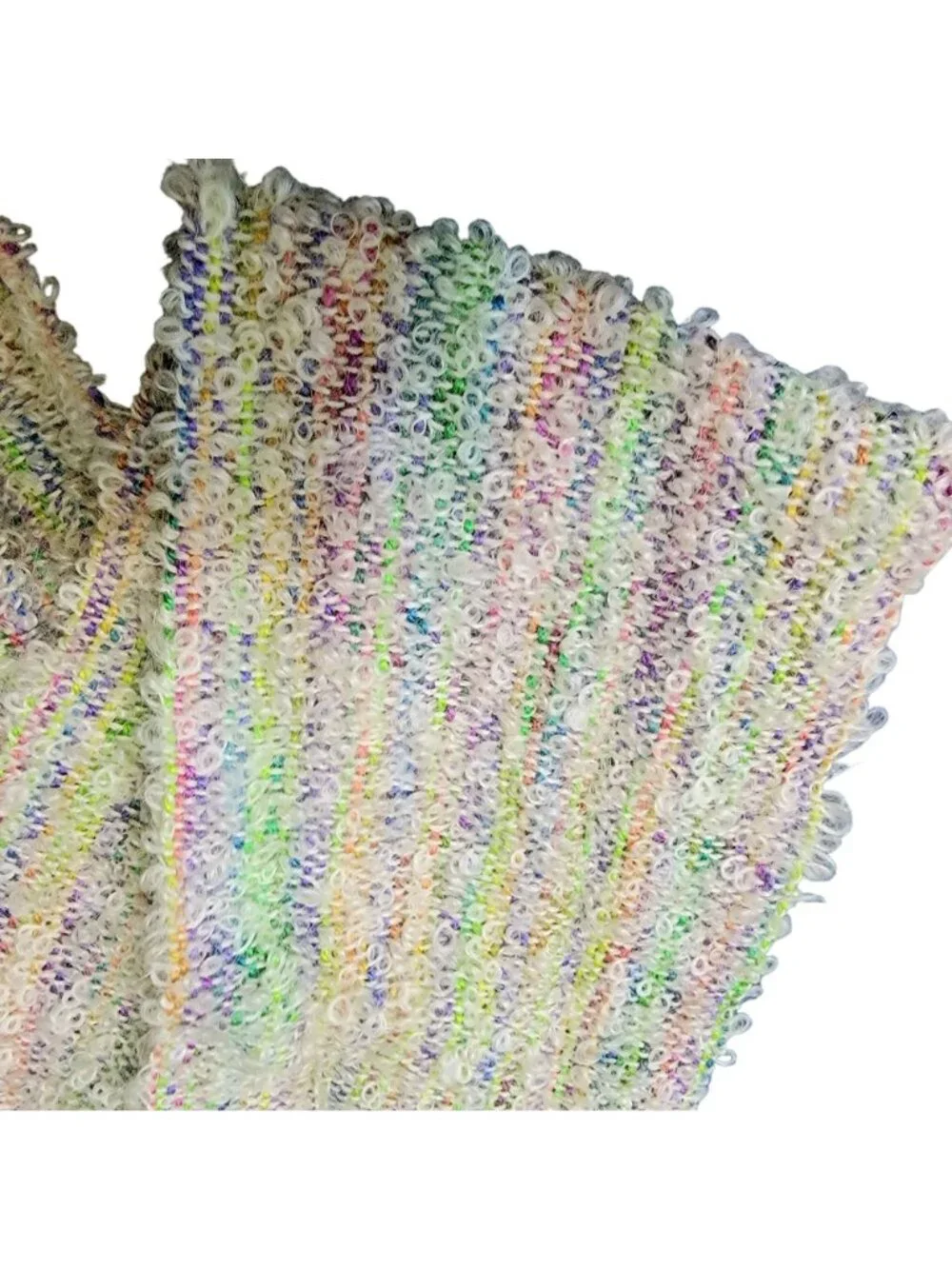 Mohair Boucle Silk Scarf Women Winter Accessories Handmade Colorful Crochet Knit